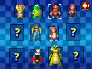 Race met 8 verschillende personages, zoals Diddy en Dixie! 4 personages kun je nog vrijspelen!